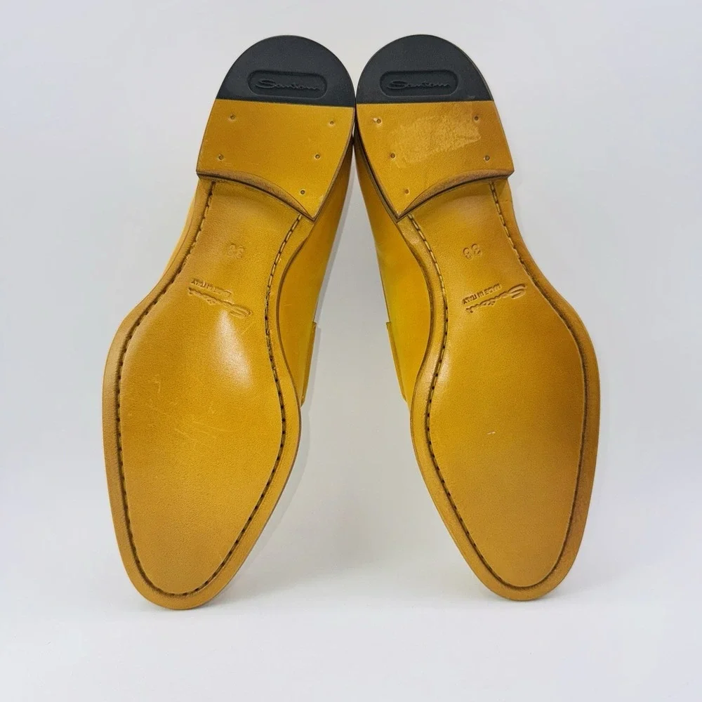 Santoni Famed Penny Loafers Women's Size 8 EU 38 Yellow‎ Ombre Italian Leather